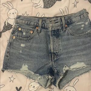 Levi's Blue Jean Shorts Distressed Cut-Off Style